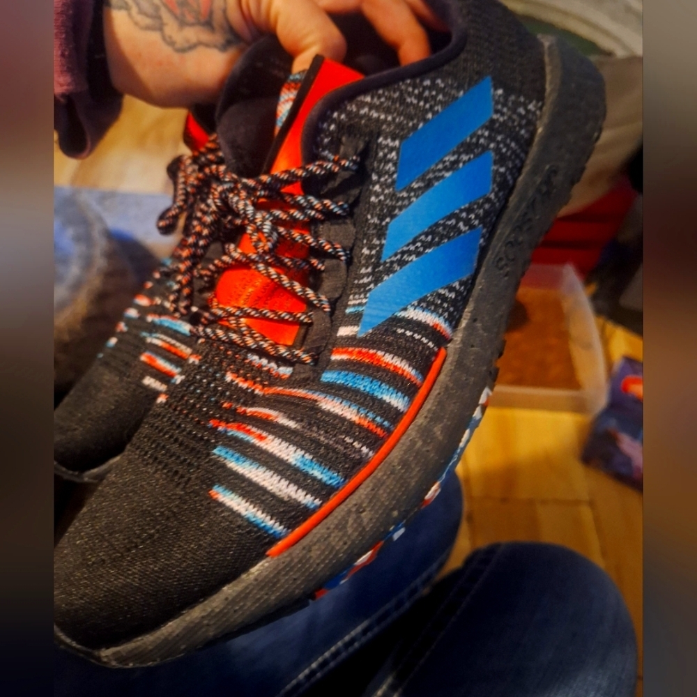 Adidas Black, Orange and Blue Boost HD